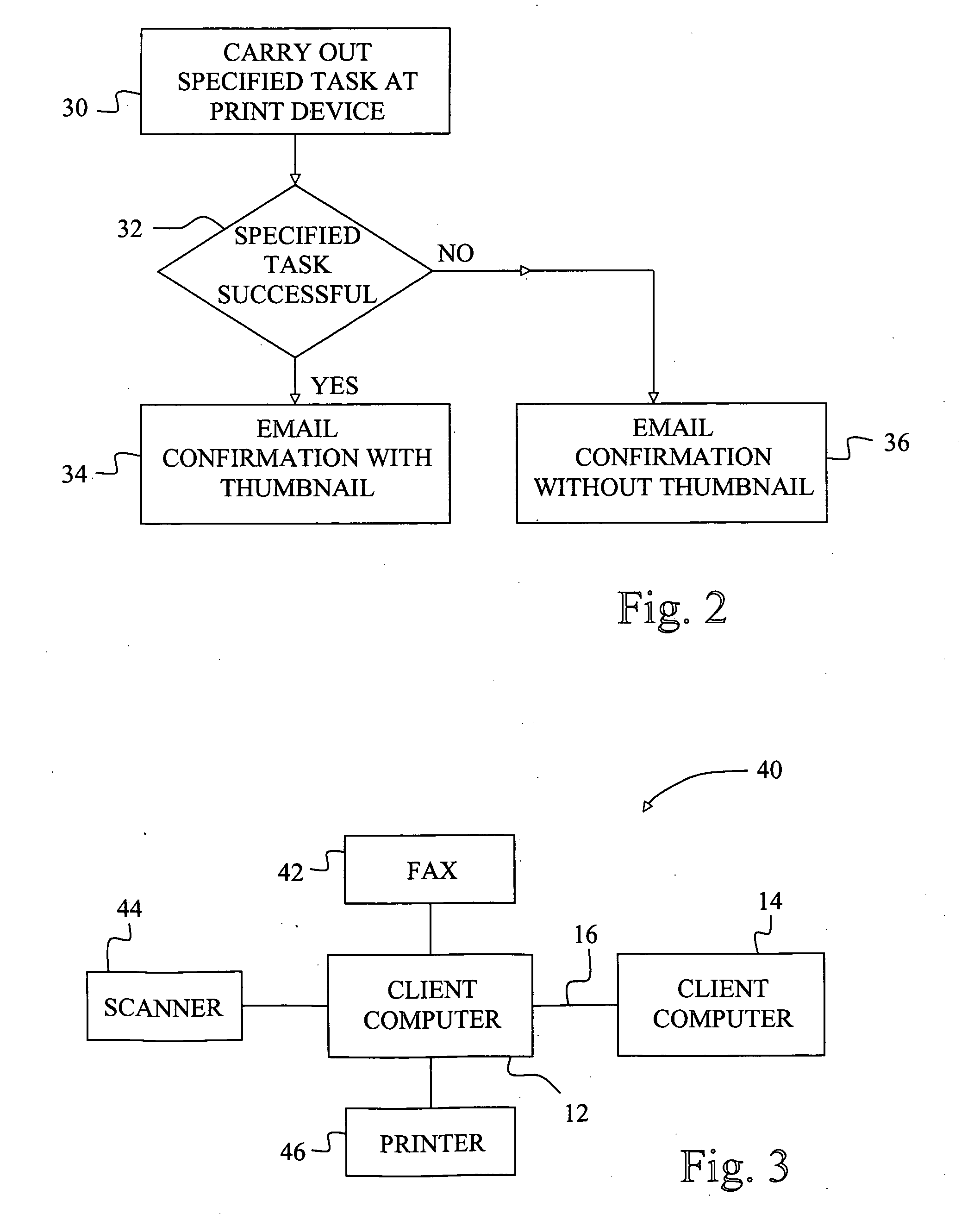 Email confirmation for specified task at print device