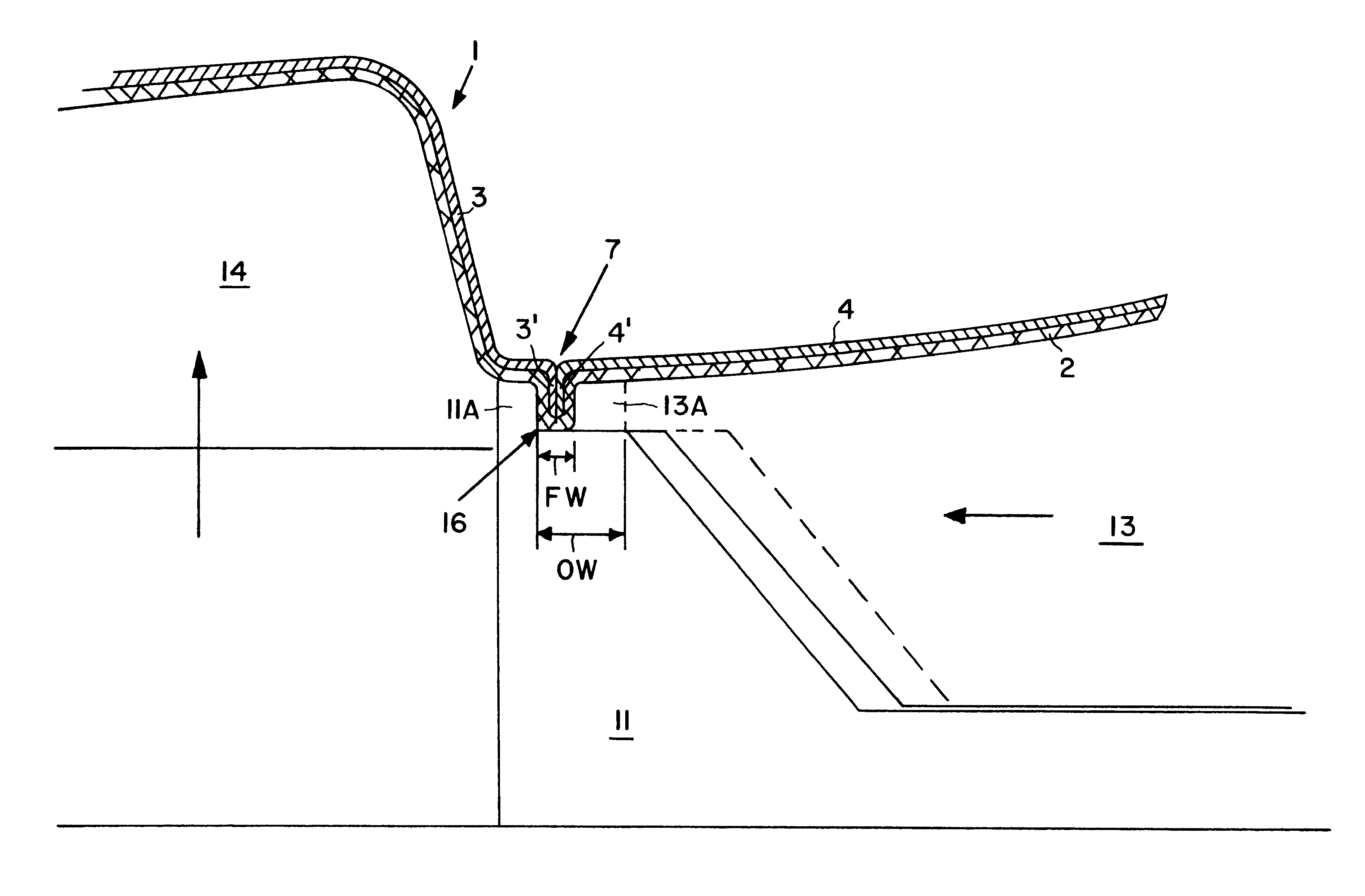 Vehicle trim component having two-part cover material, and method and apparatus for producing the same