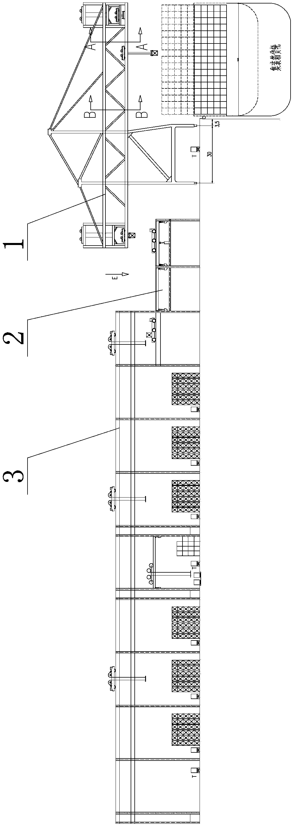 Efficient loading and unloading system and process for harbor containers