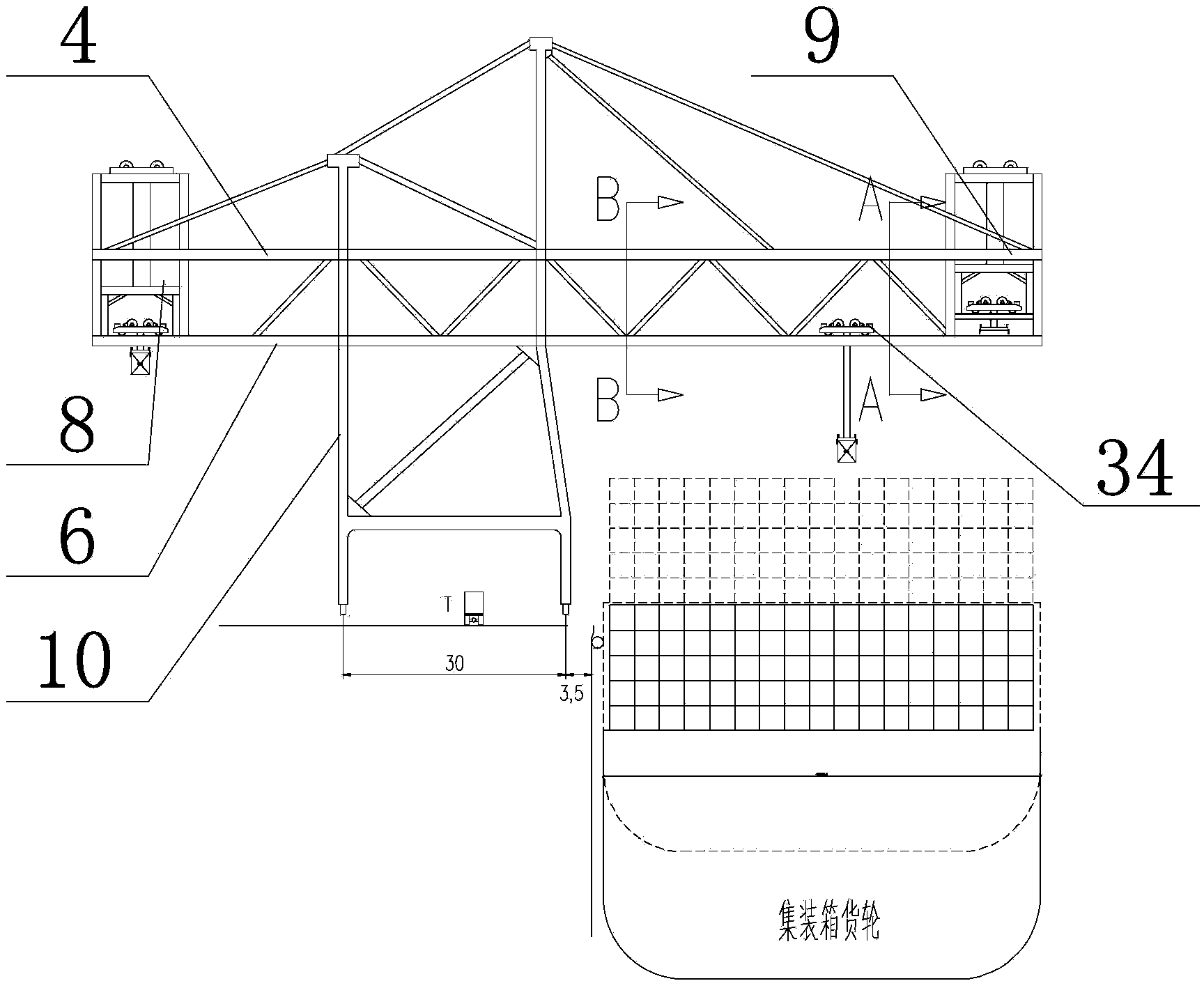 Efficient loading and unloading system and process for harbor containers