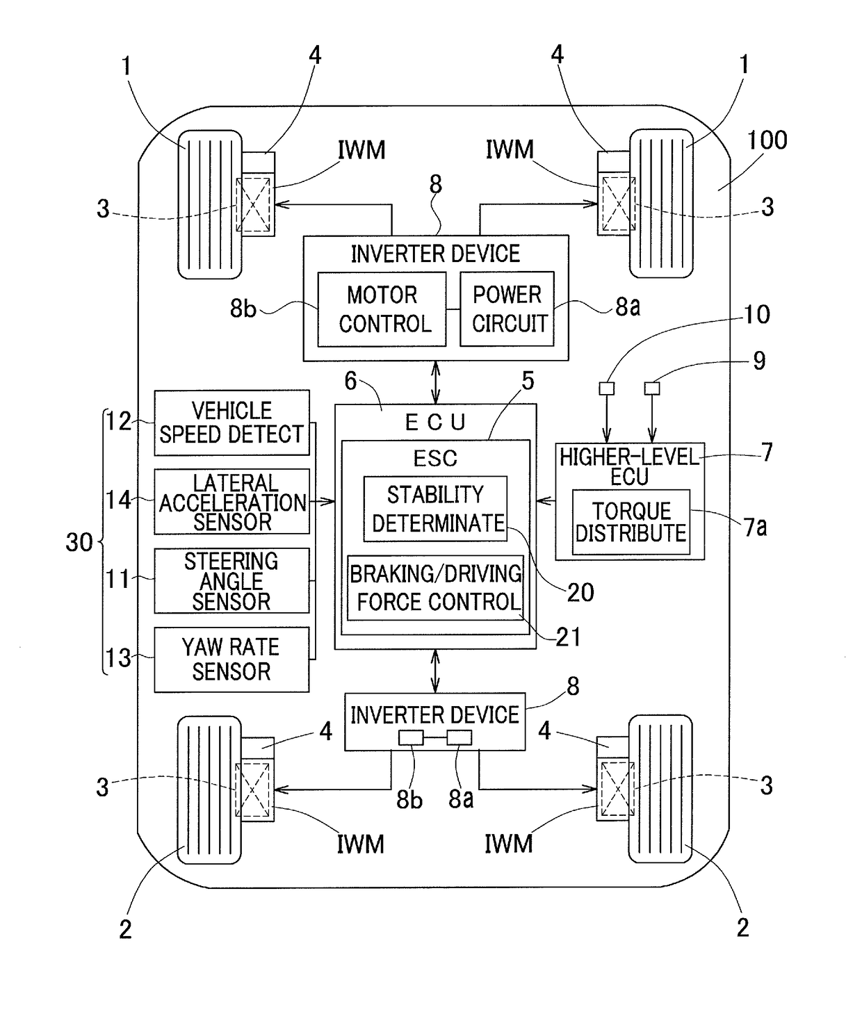 Electronic stability control system for vehicle