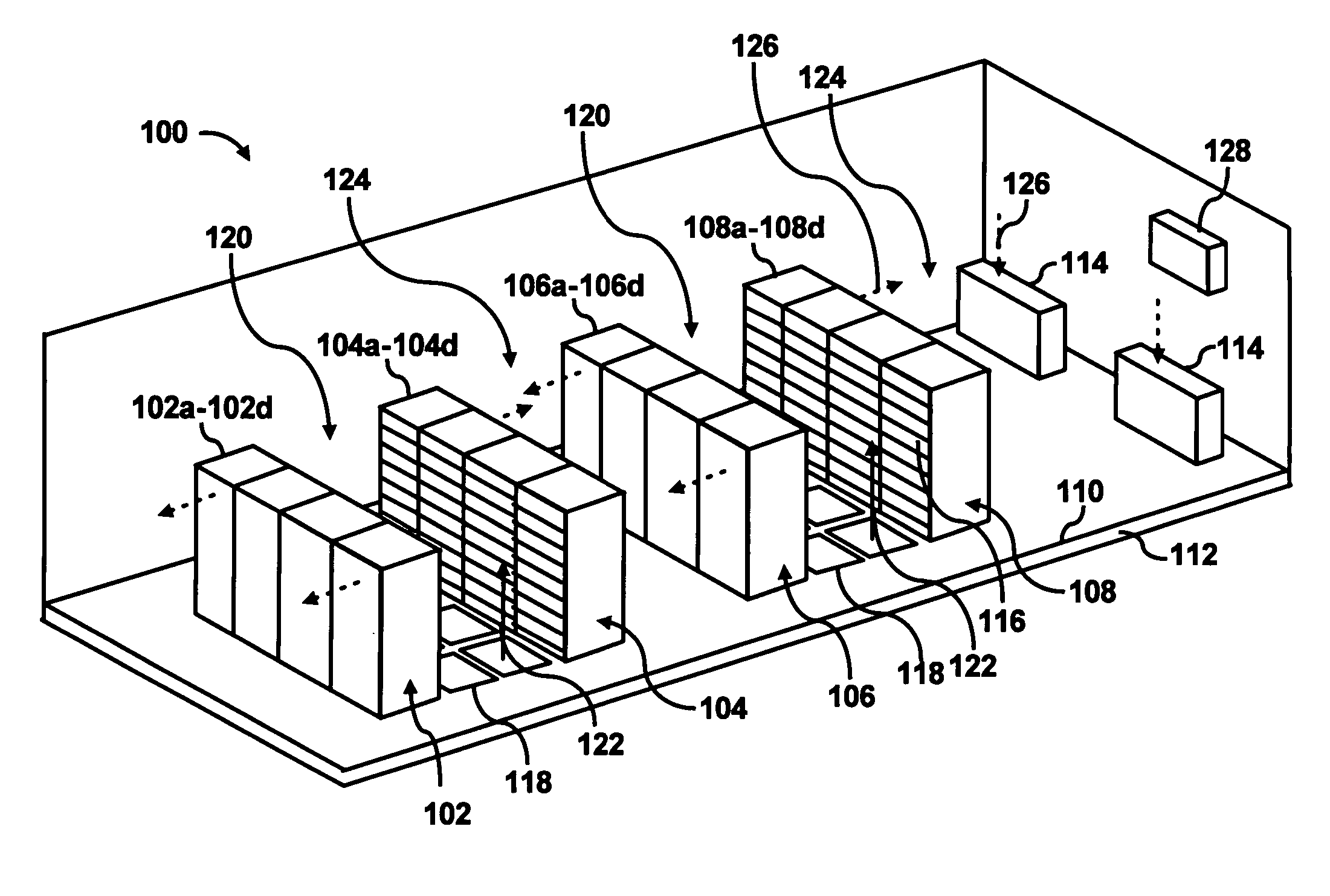 Control of vent tiles correlated with a rack