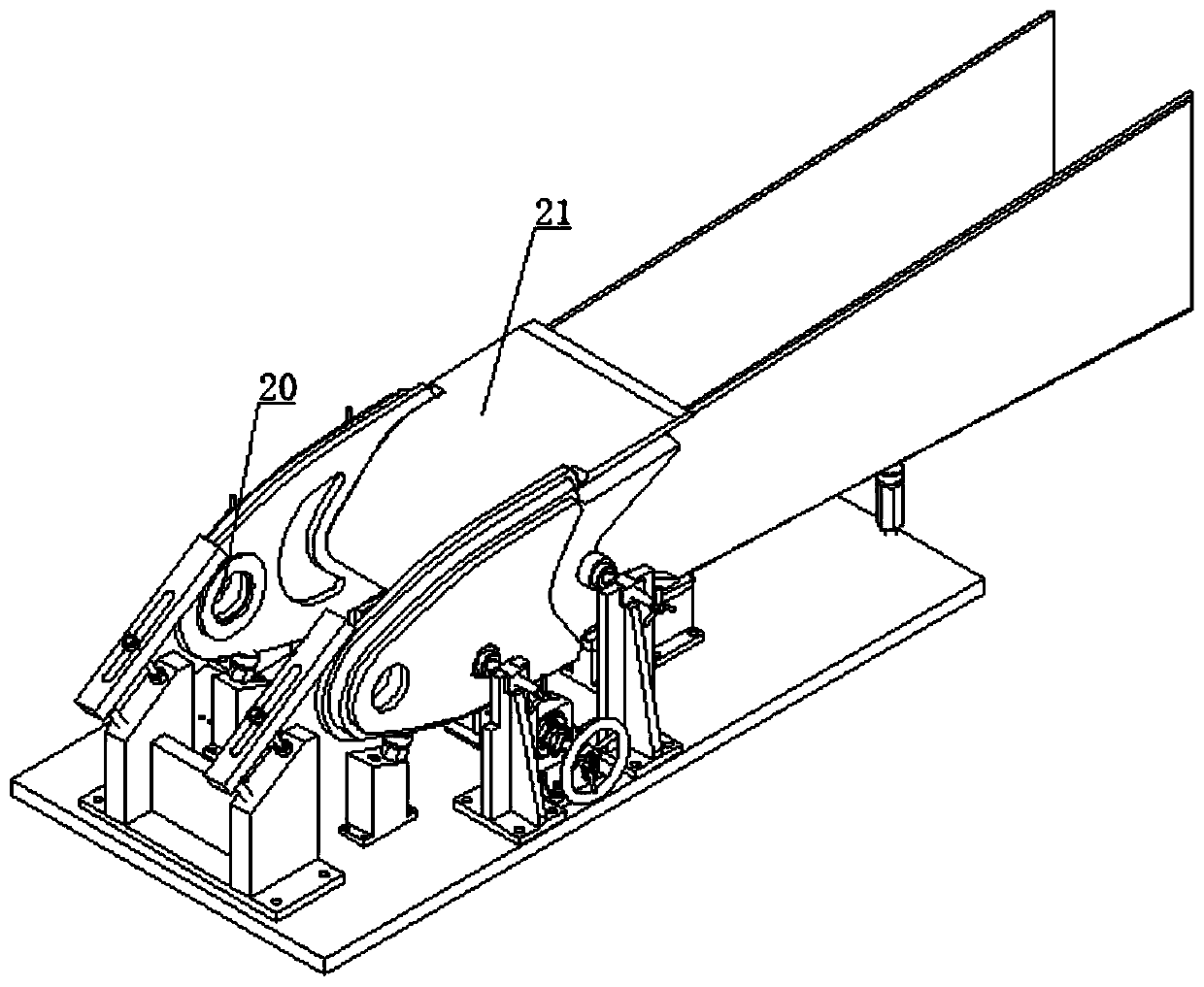 Mounting equipment used for machining excavator big arm front fork holes