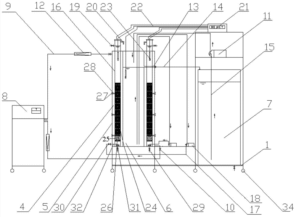 Low-temperature controllable bioaugmented filtering water treatment device