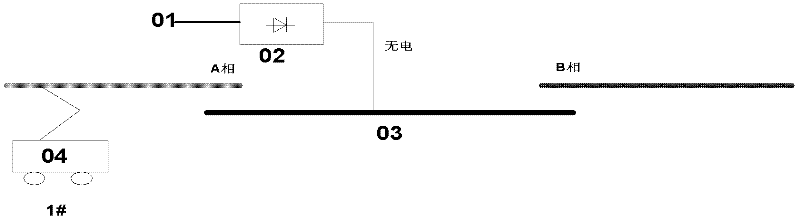 Method for realizing electric auto-passing neutral section of train by utilizing power electronic switching device