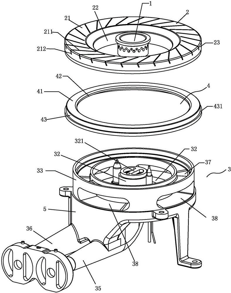 Convenient-to-clean type large-power kitchen range burner with large fire cover