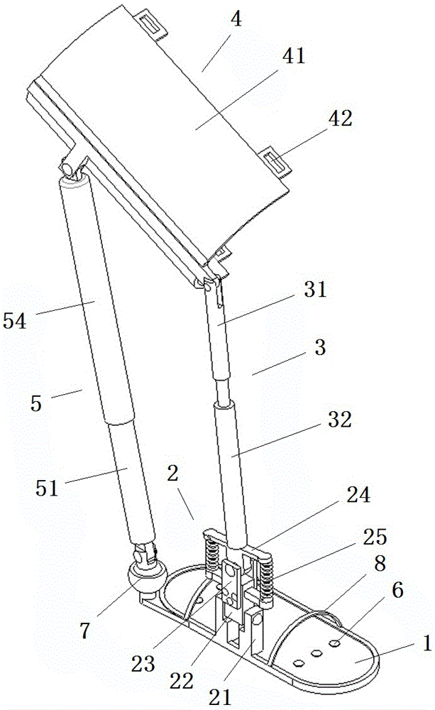 Knee joint load-bearing power assisting exoskeleton device and working method thereof