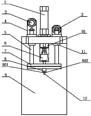 Press fitting mechanism for automatic measurement riveting machine of plunger steel ball