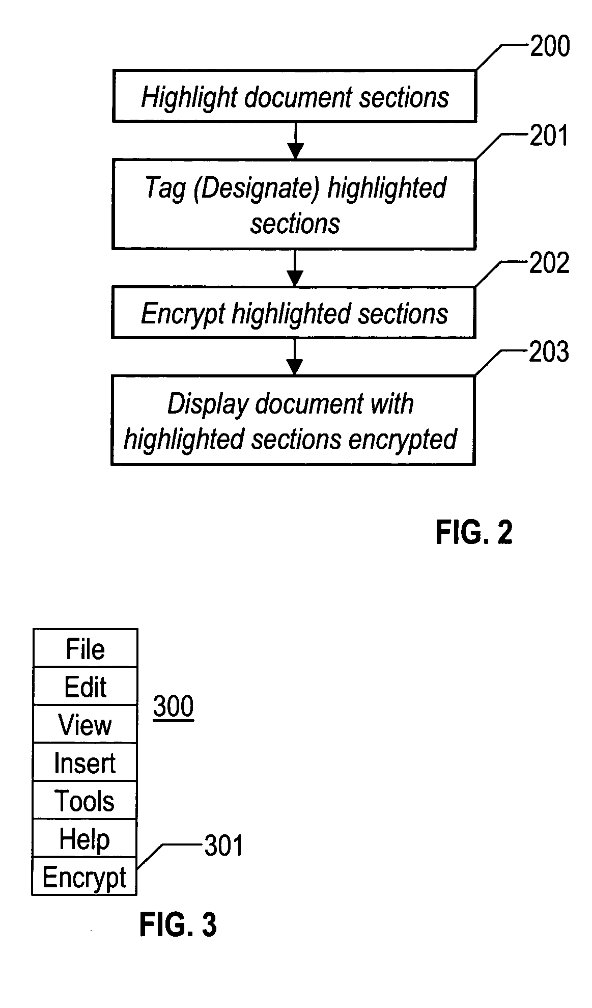 Method for selective encryption within documents