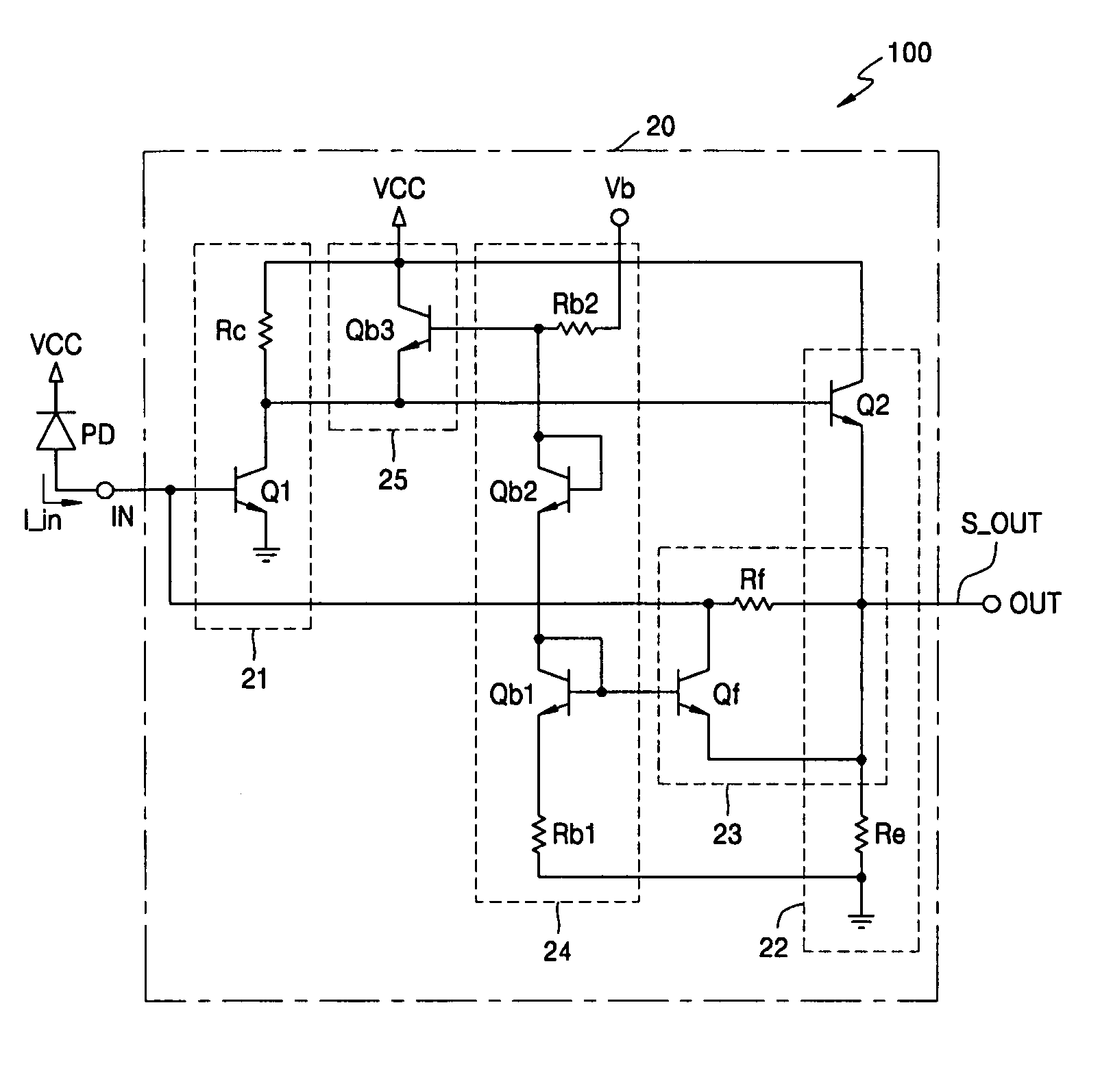 Automatic gain control feedback amplifier