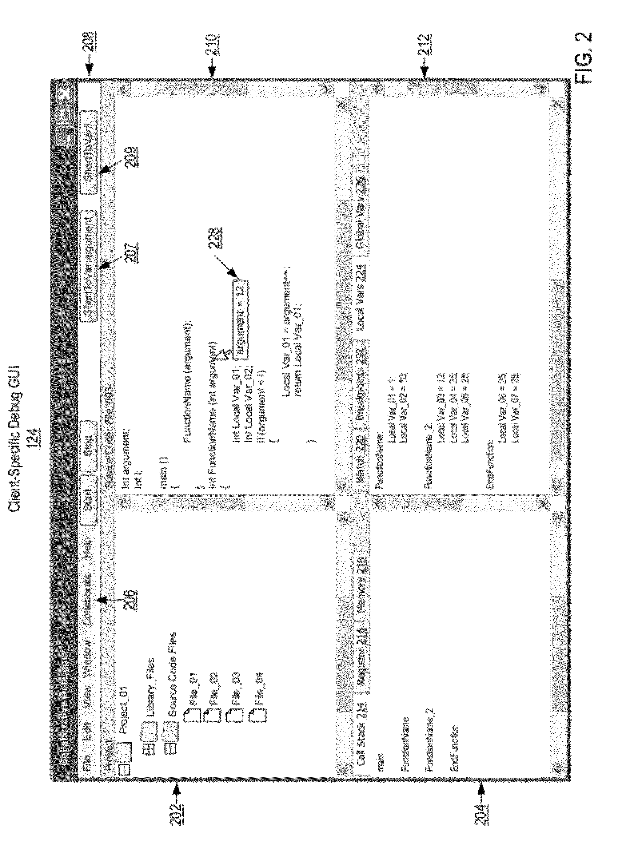 Collaborative Software Debugging In A Distributed System With Client-Specific Variable Evaluation