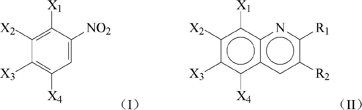 Method for one-pot liquid phase synthesis of quinoline and derivative thereof