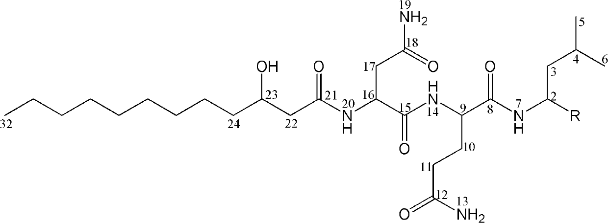 Lipopeptide compound as well as compositions, preparation method and application thereof