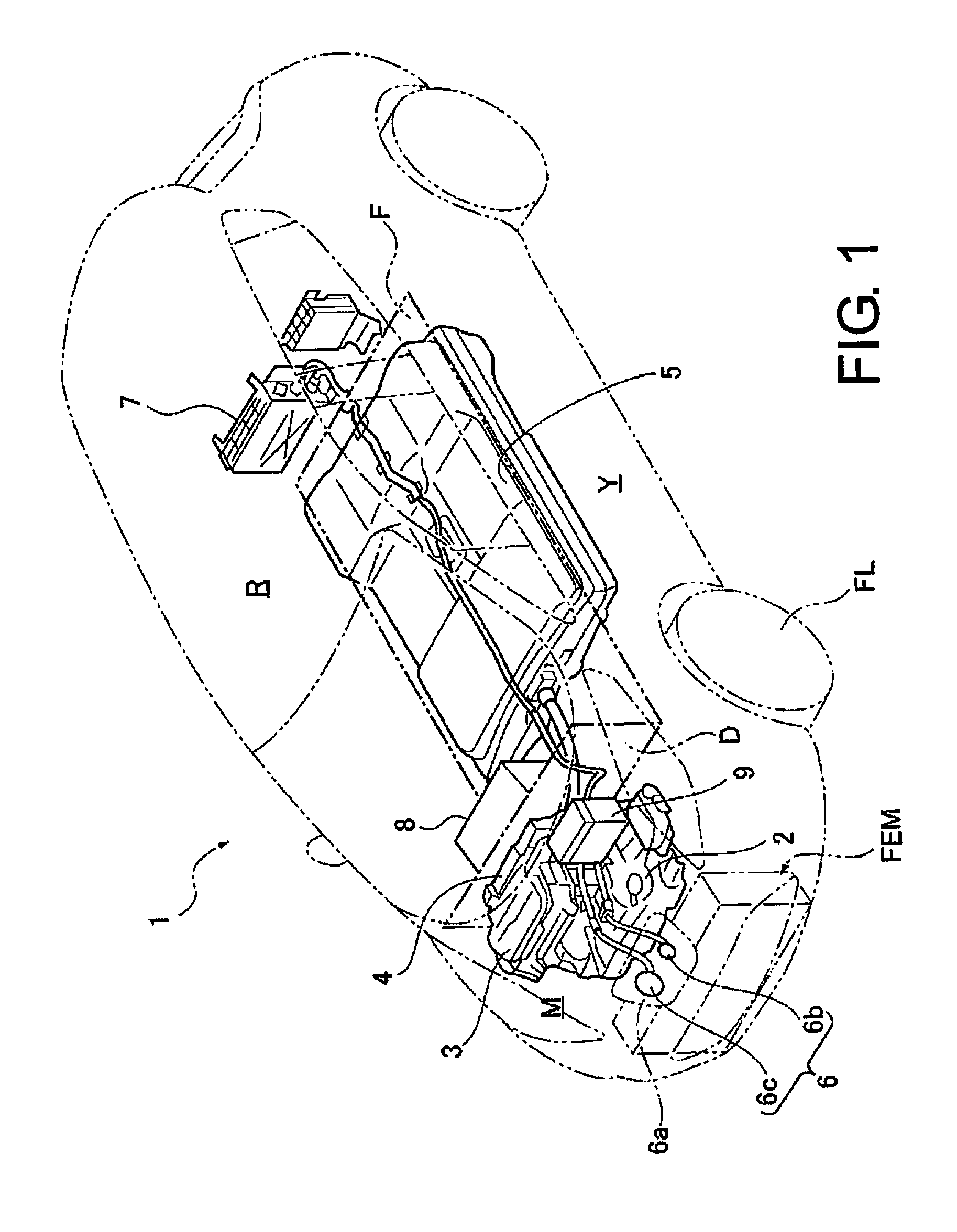 Vibration suppression structure for front-end module