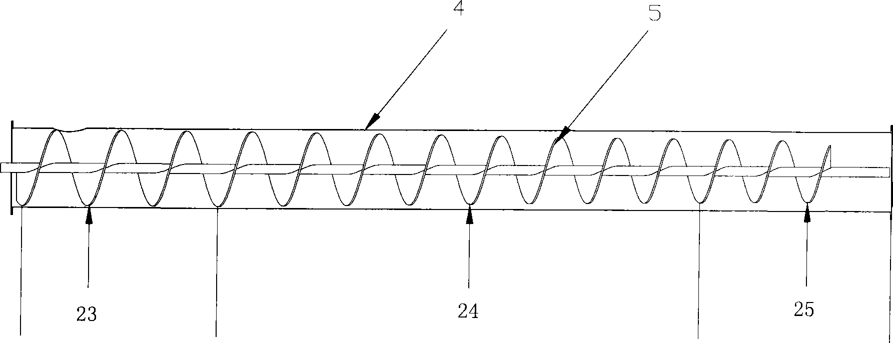 Horizontal-type continuous biochar carbonization device