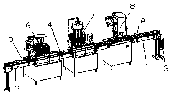 Automatic filling machine for beverage bottles