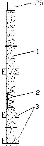 Multi-branch disk square bored pile