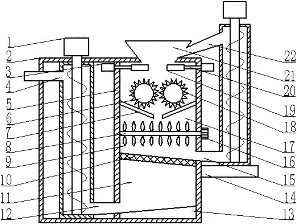 Material smashing device with material elevating function