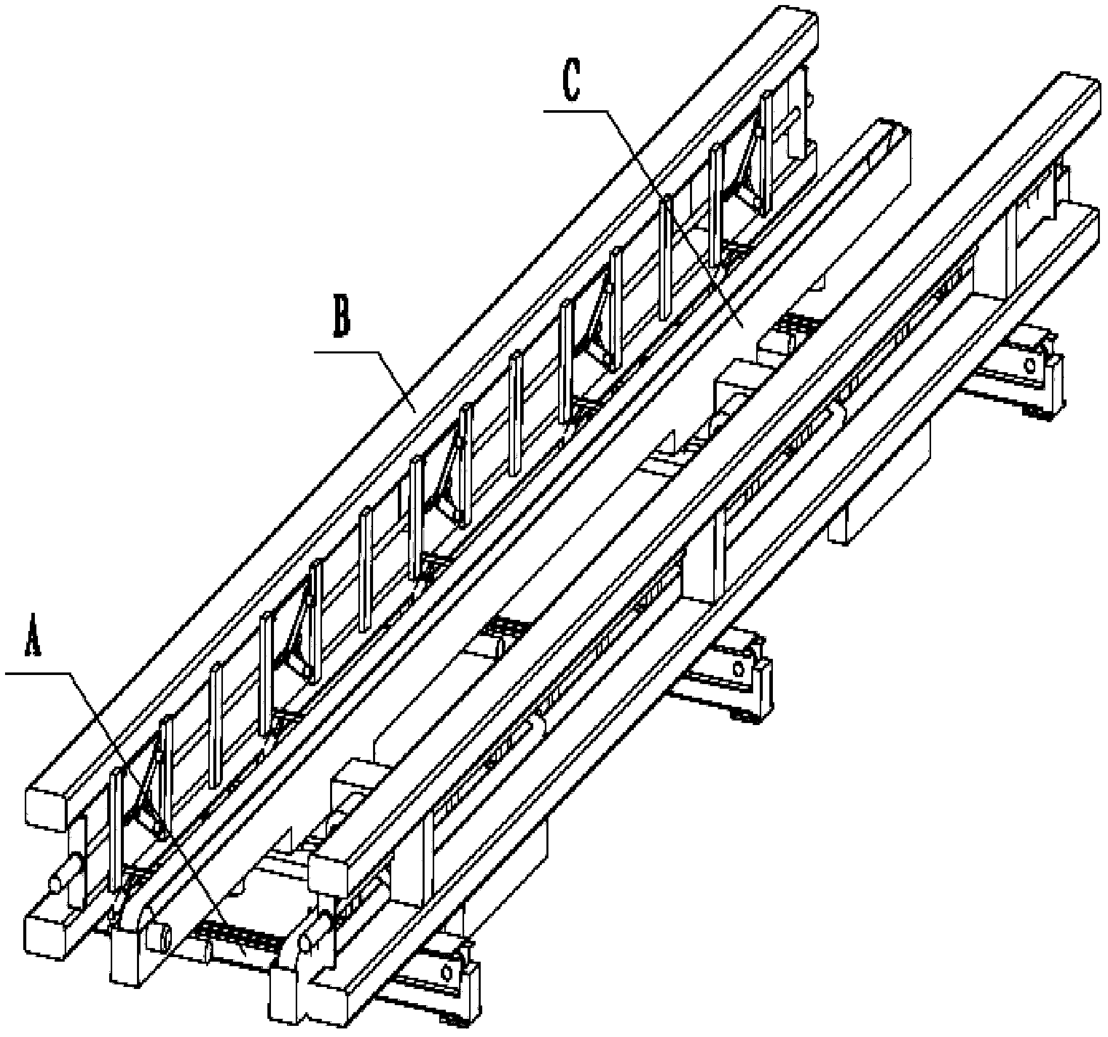 Centering and clamping assembling machine for H-shaped steel of corrugated web plates