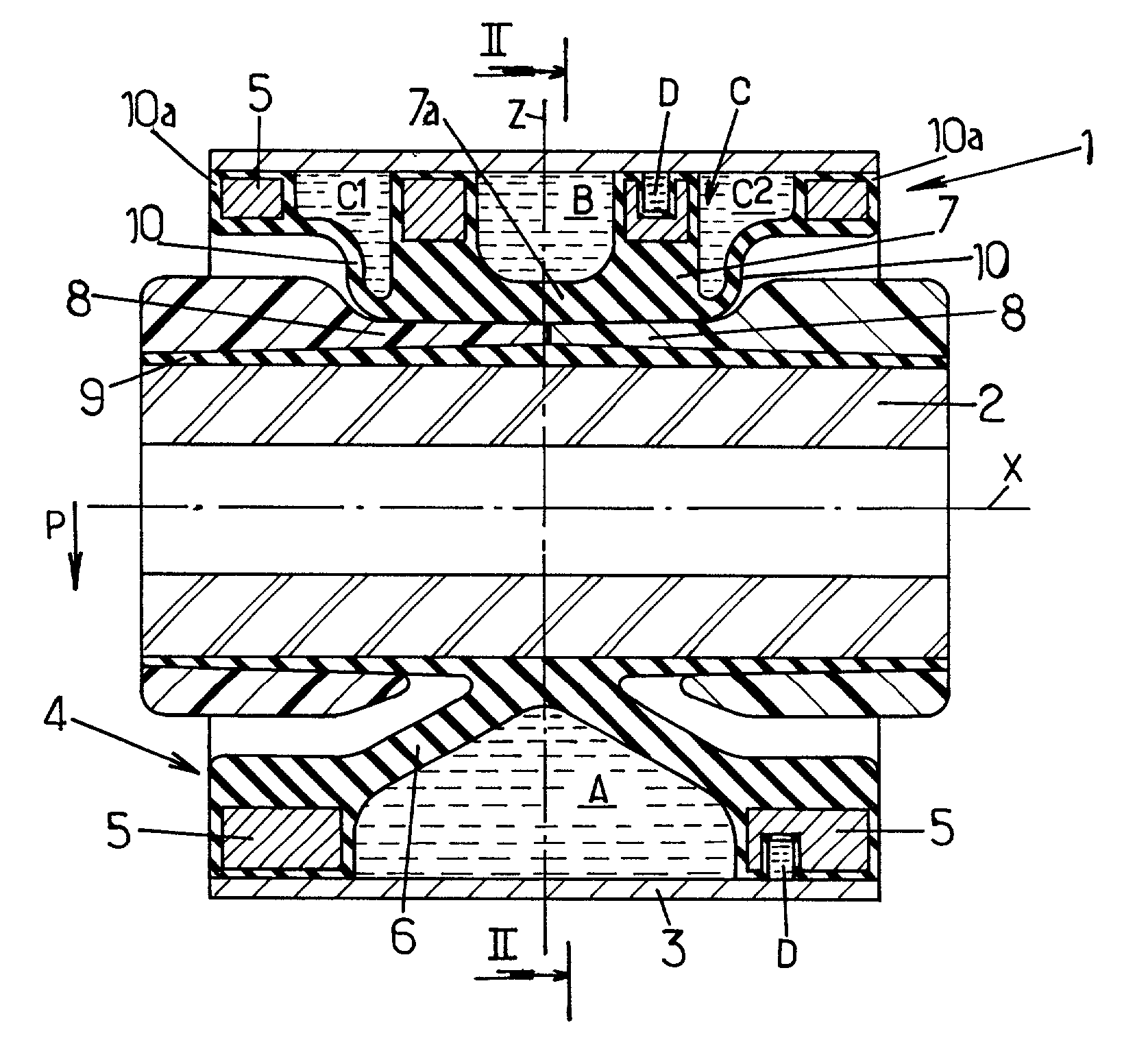 Hydraulic antivibration sleeve