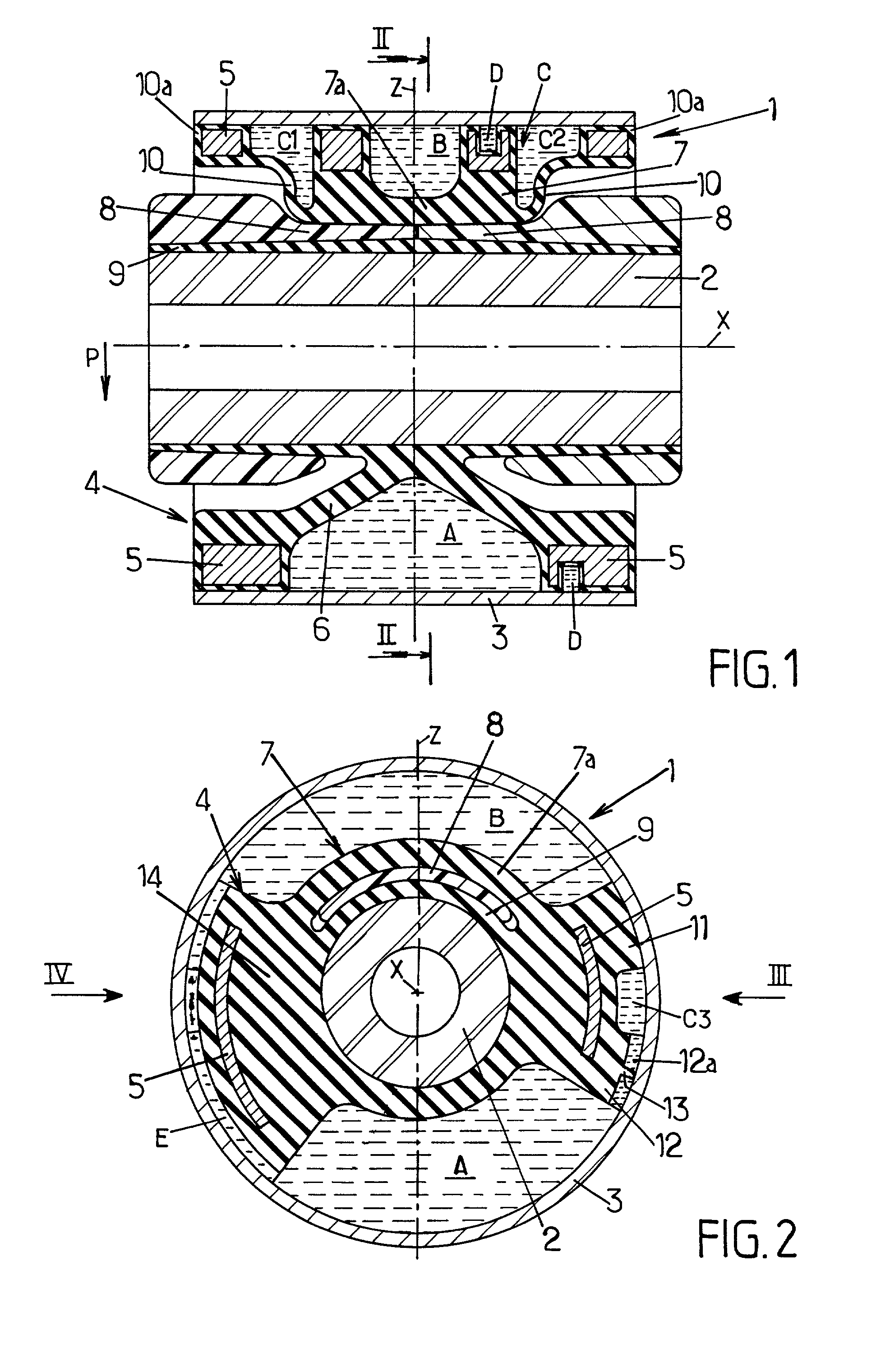 Hydraulic antivibration sleeve