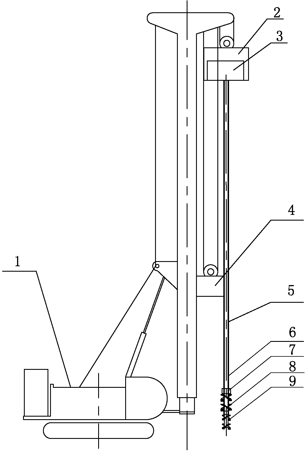 Two-wheel-driven bidirectional heavy-pipe deep stirring ground wall connecting machine