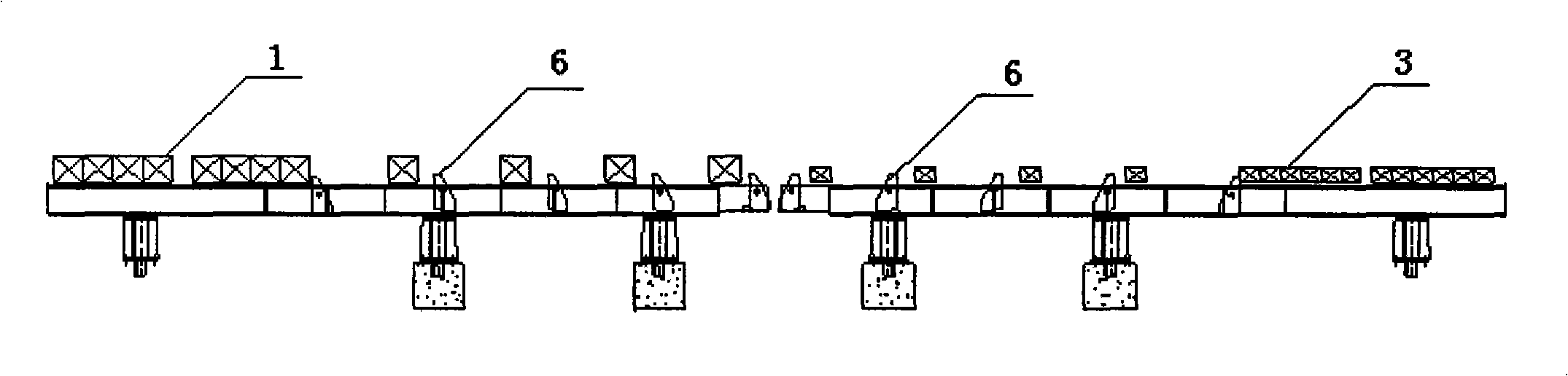 Process for combined continuous casting of double sections