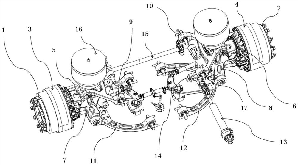 Axle-free active steering independent wheel positioning device for rail transit vehicle