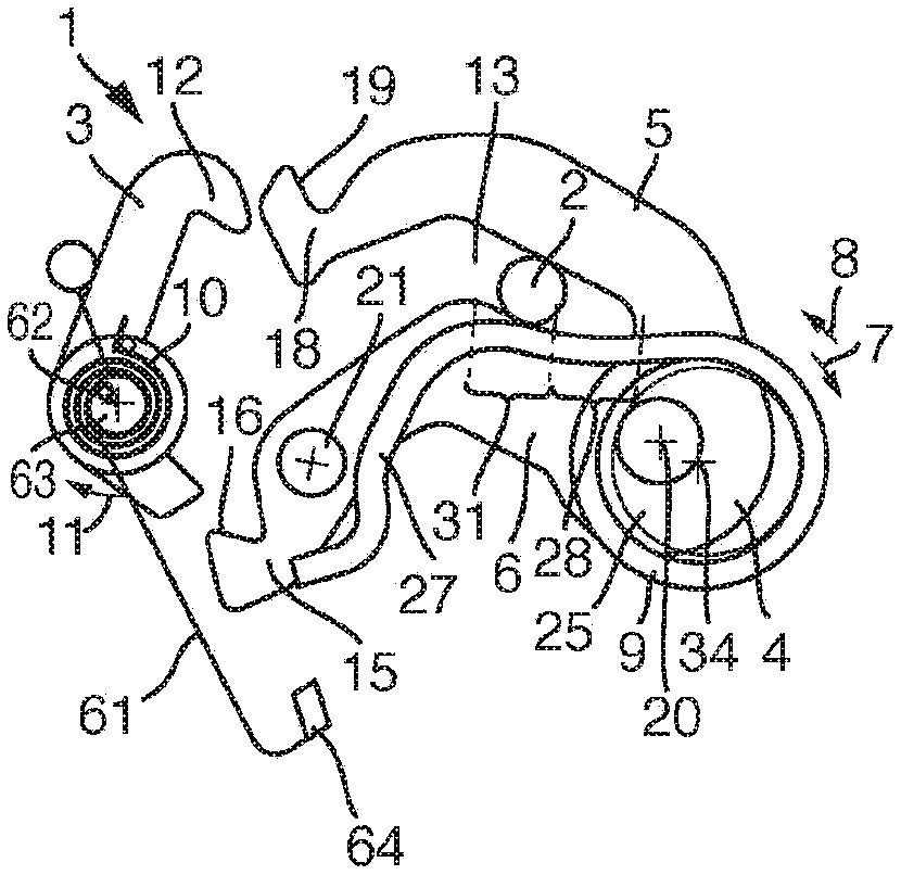 Safety device for a motor vehicle having a rotary latch and a protective position