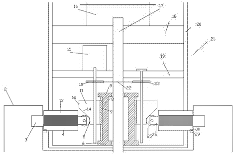 Graduated hydraulic gate device with automatic locking function