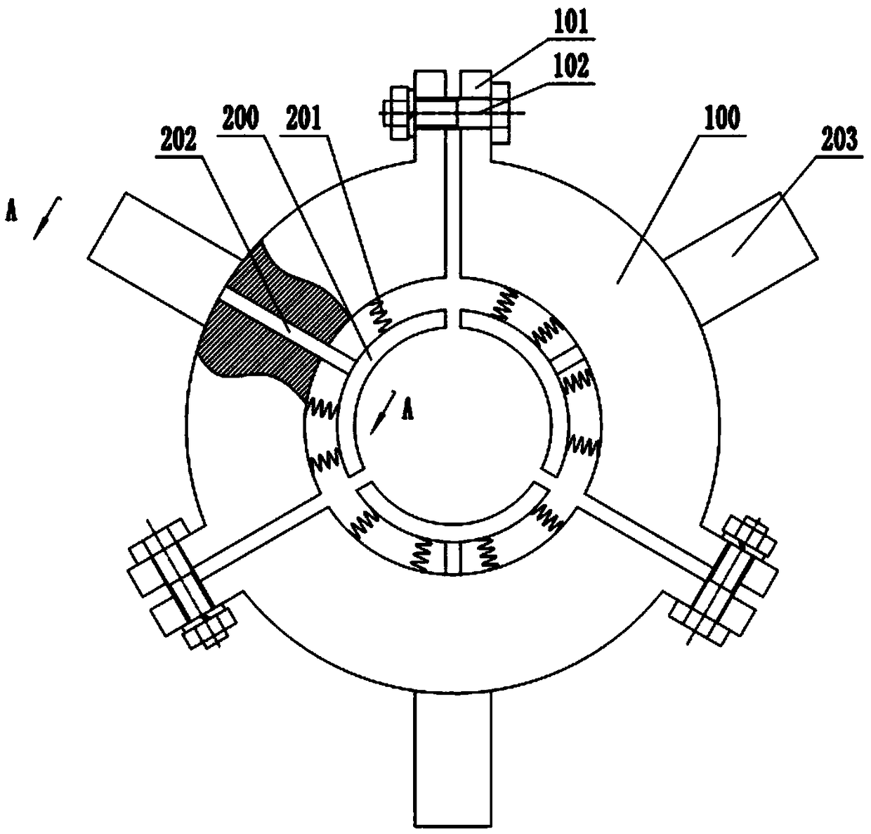 Fruit tree planting fixing device