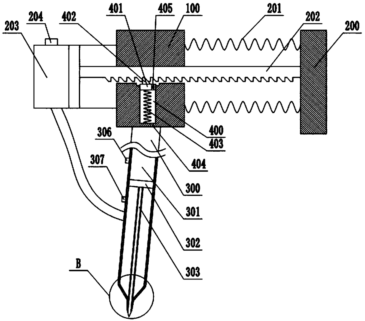 Fruit tree planting fixing device