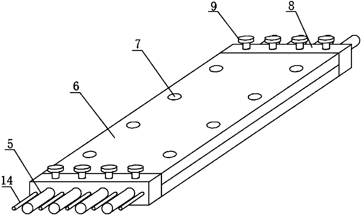 Wire harness used for integrated wallboard, injection molding device and production method