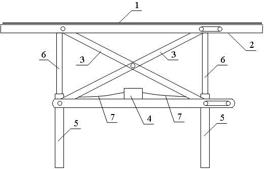 Vehicle sleeping platform (scissors form)