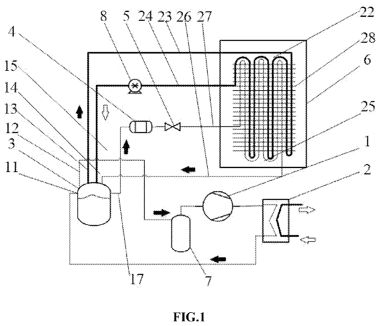 Air source co2 heat pump system for preventing evaporator from frosting by using heat of heat regenerator