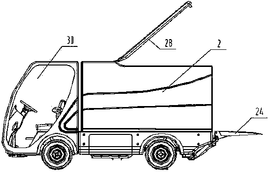 Electric garbage storage and transportation vehicle