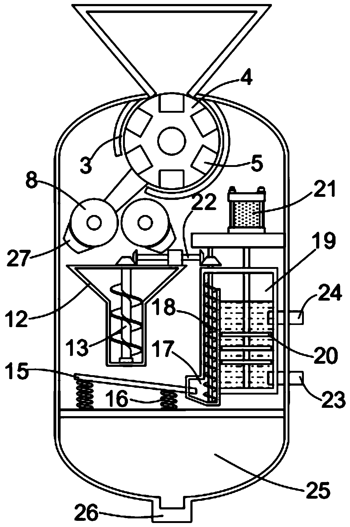 Strawberry seed extracting device