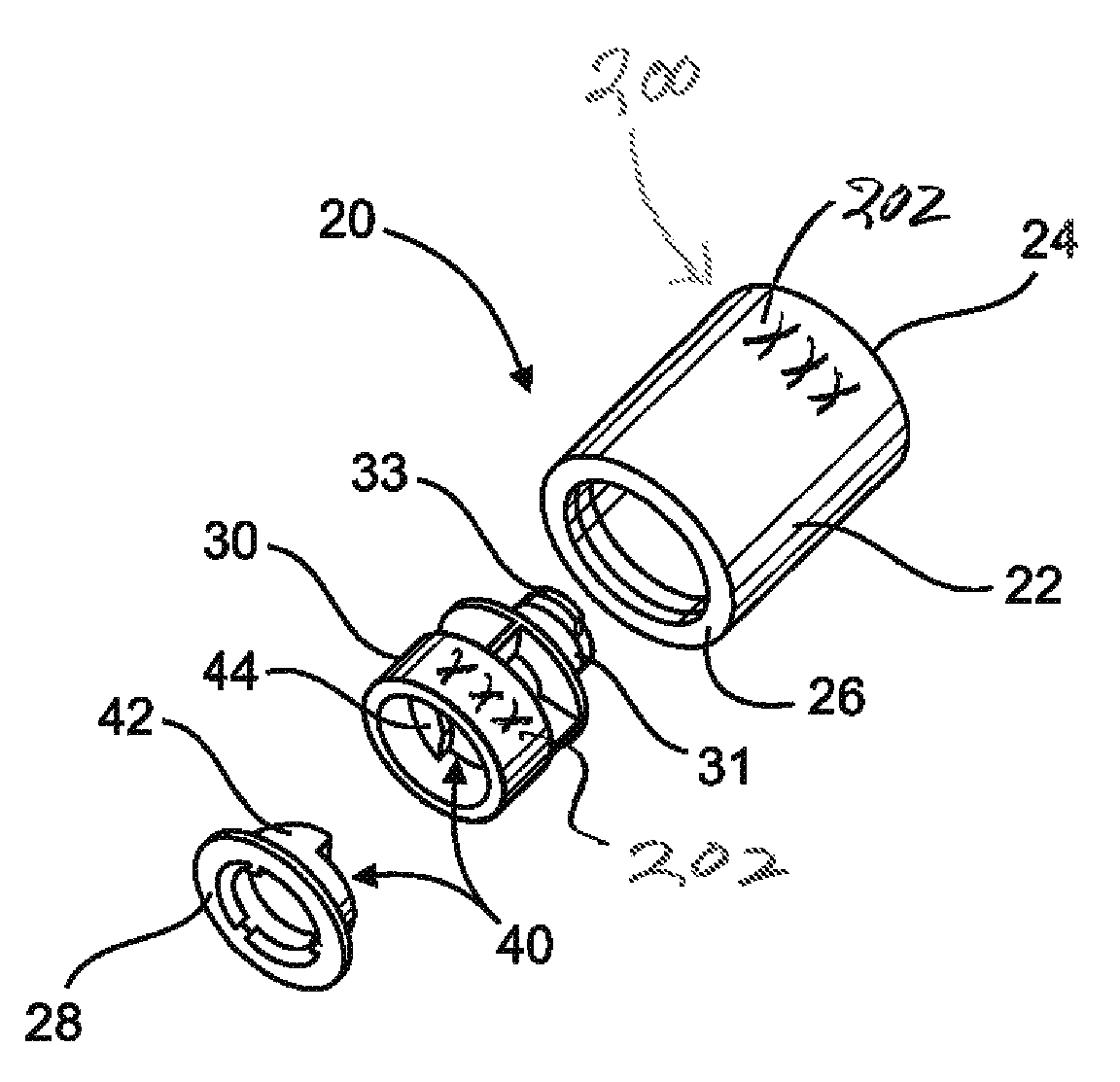 Support and closure assembly for discharge port of a syringe and tracking system therefore