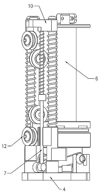 Tension control and torsion spring steel coil brake device for spindle of braiding machine