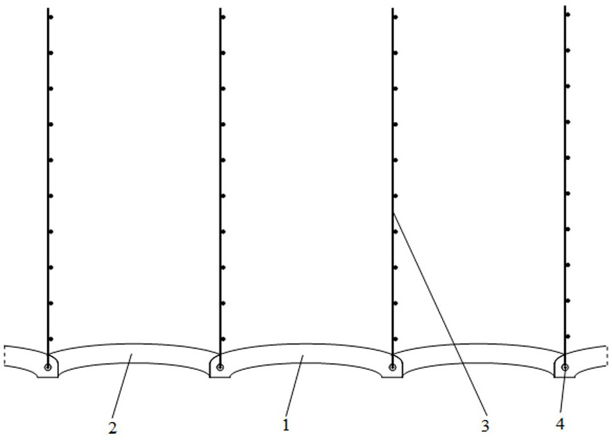 Reinforced inner arch concrete block retaining wall