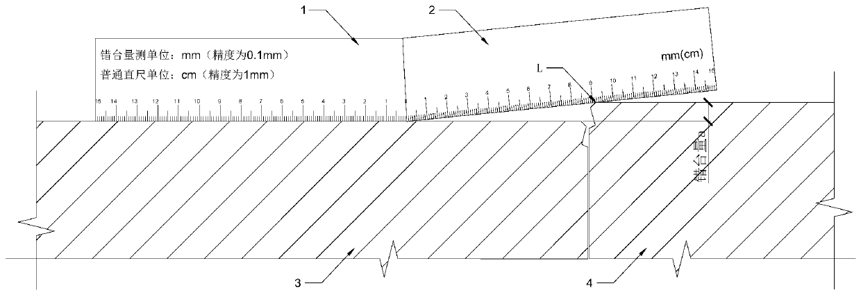 Segment dislocation measuring device and method