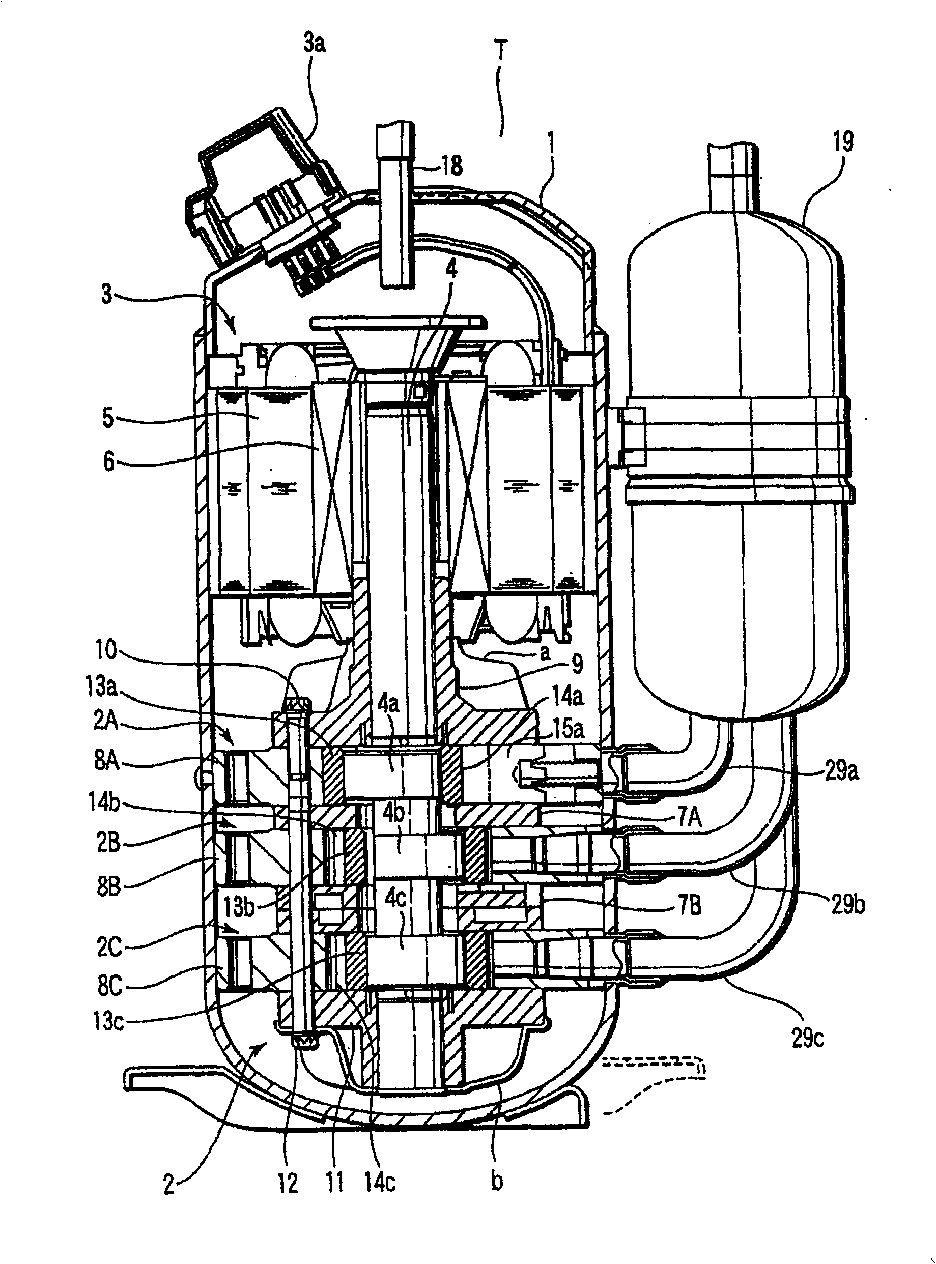 Multi-cylinder rotary compressor