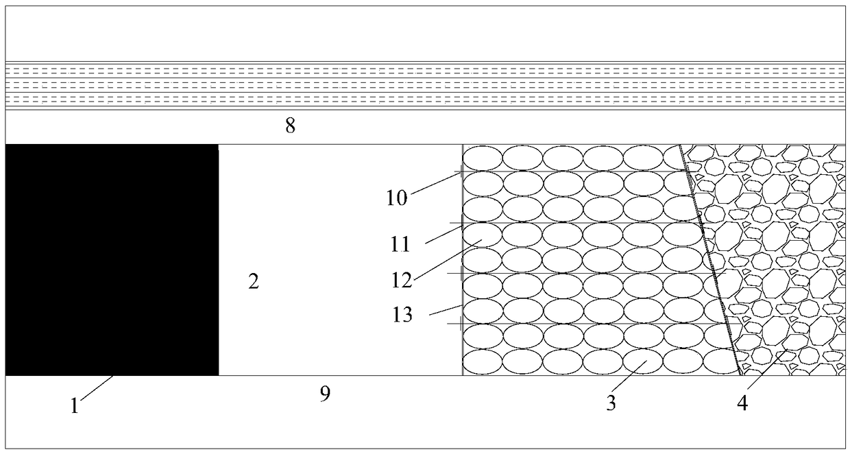 Filling and mining trapezoidal lane-side support body and support method