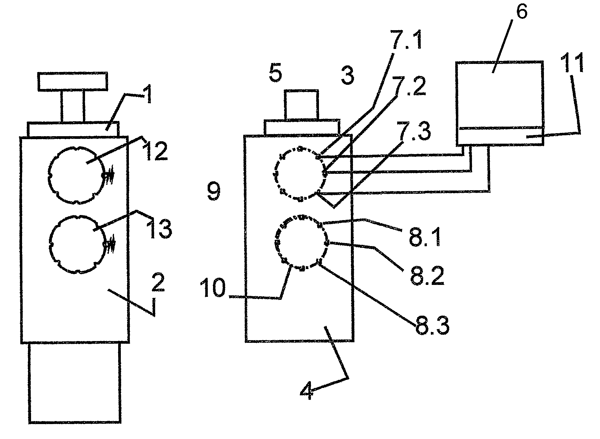 Electrically controlled actuating element on a machine