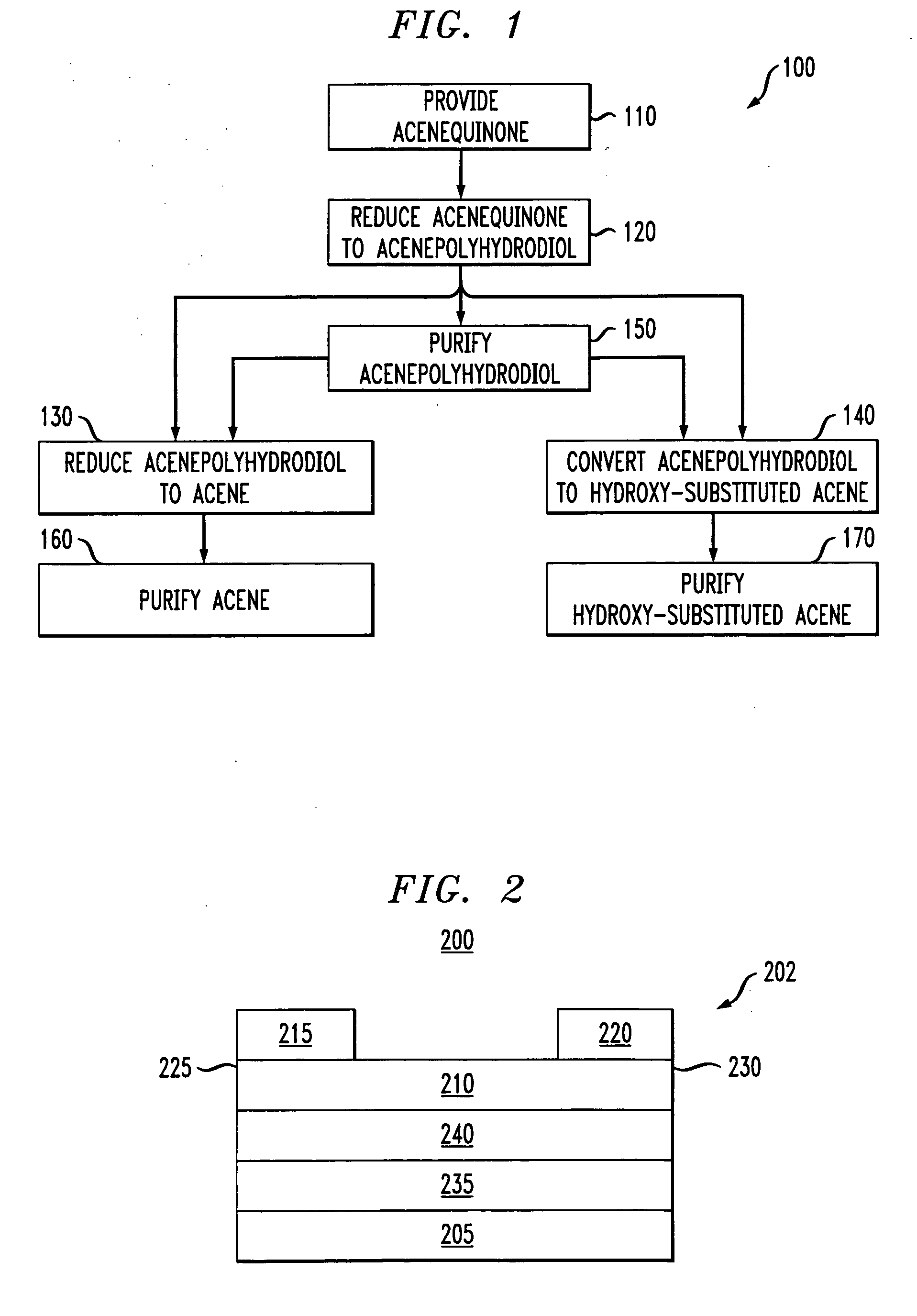 Synthesis of acenes and hydroxy-acenes