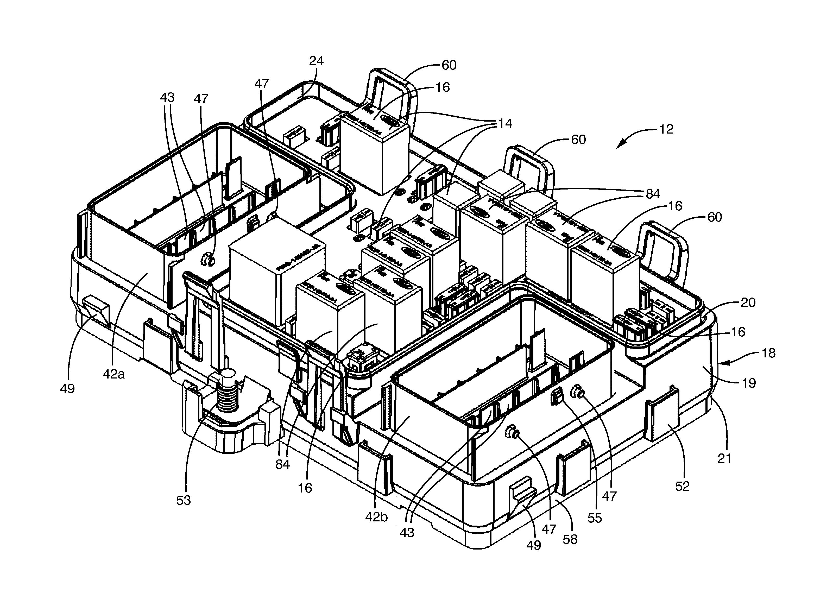 Two sided electrical distribution center