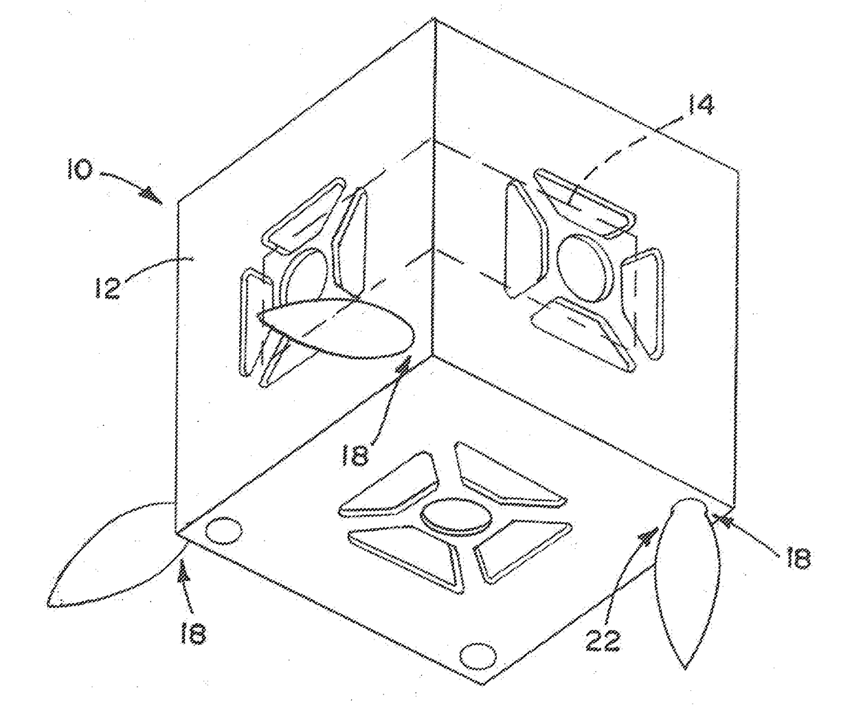 Satellite with integral thrusters