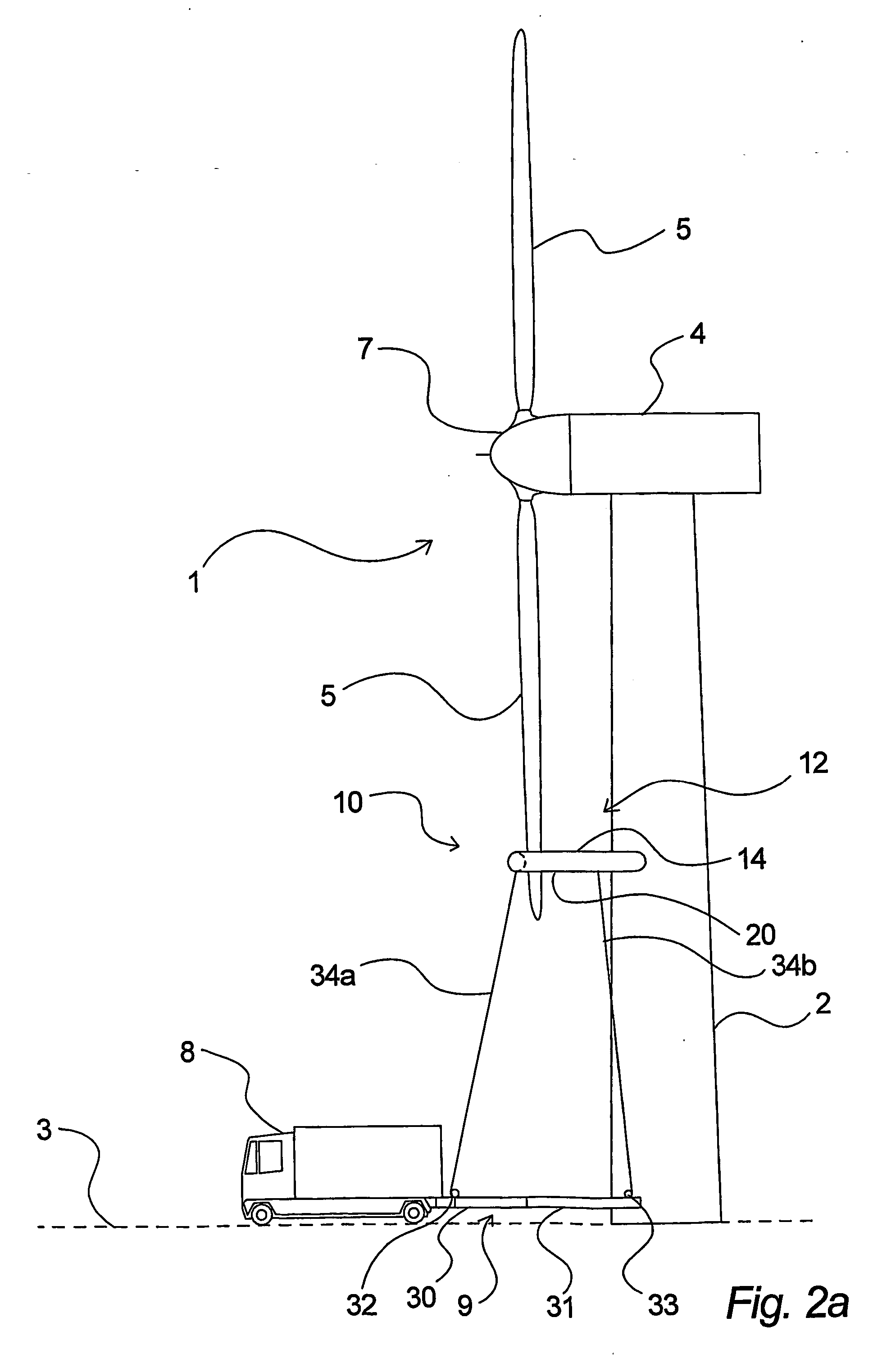 Method and a device for lifting and/or lowering of objects at a wind turbine or the like and uses hereof