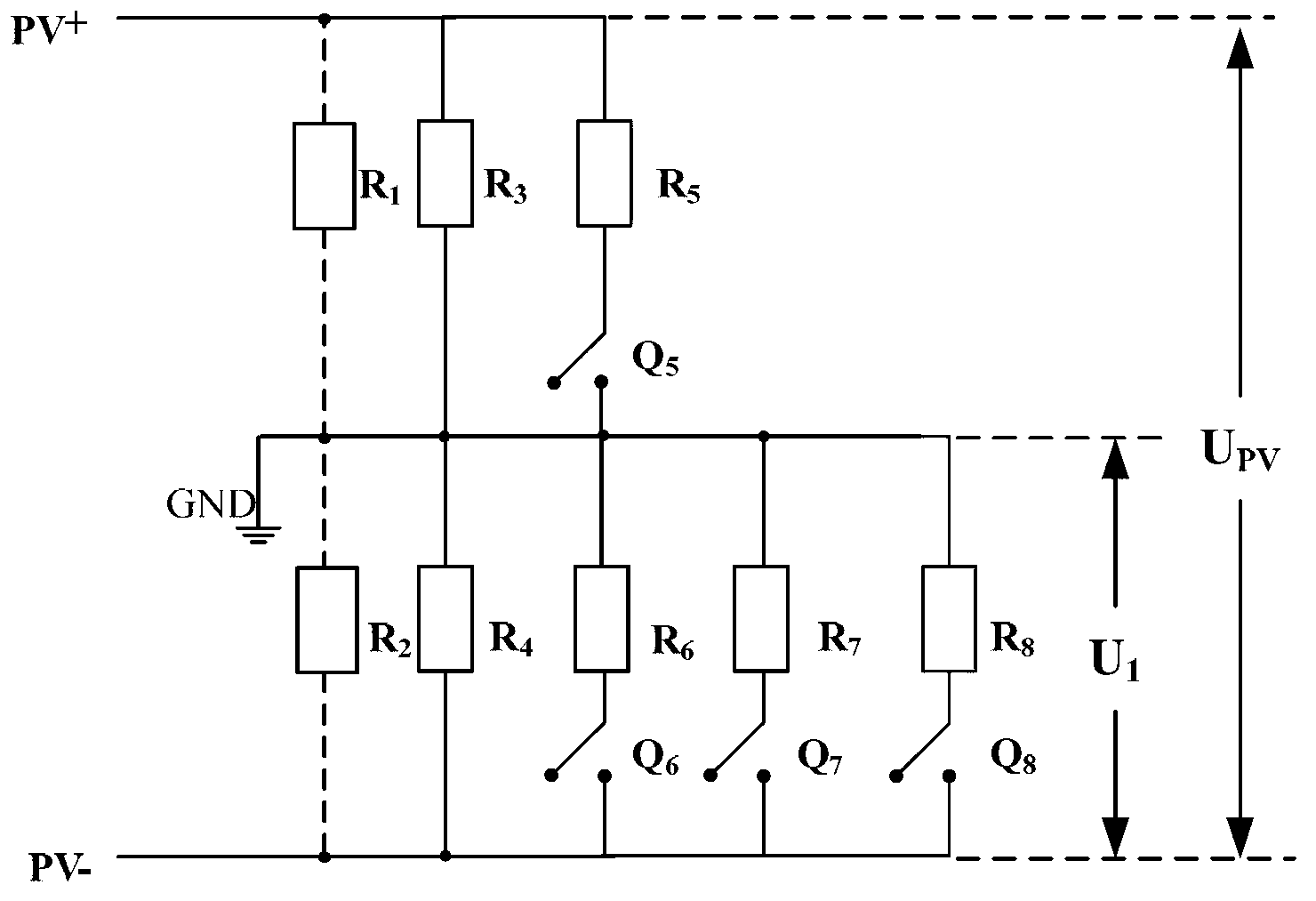 Method and circuit fir detecting ground insulation impedance of photovoltaic array