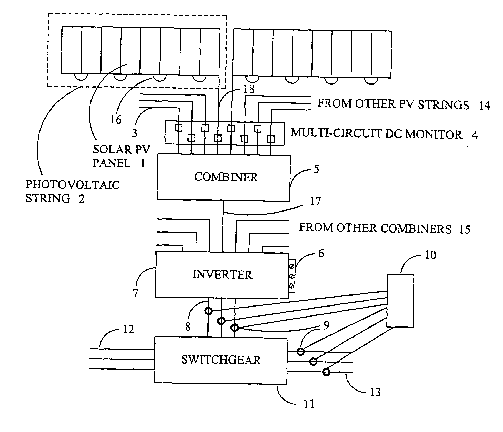 Multi-circuit direct current monitor with Modbus serial output